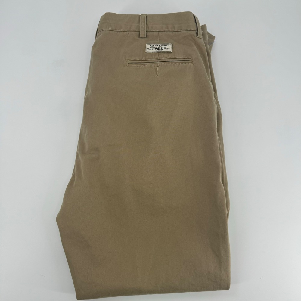 Ralph Lauren Classic Polo Chino Prospect Pant Khaki Cotton‎ Mens 38x32